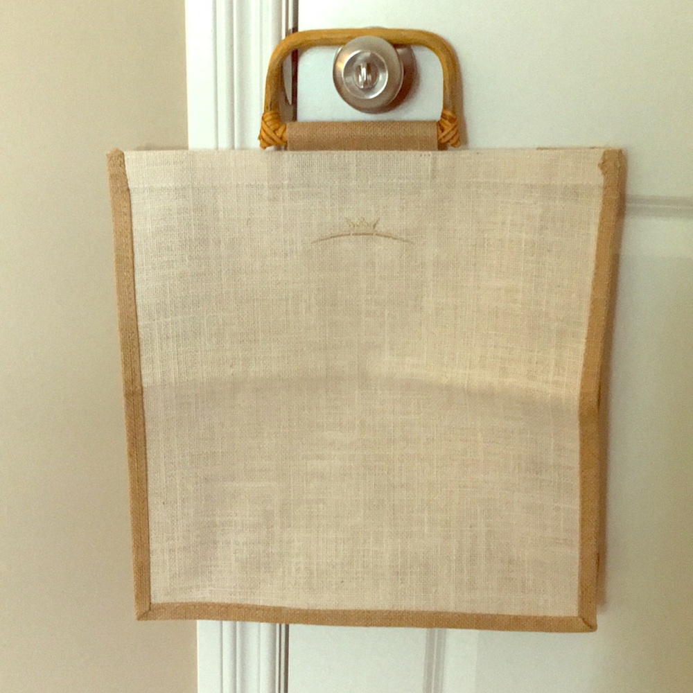 Burlap beach bag